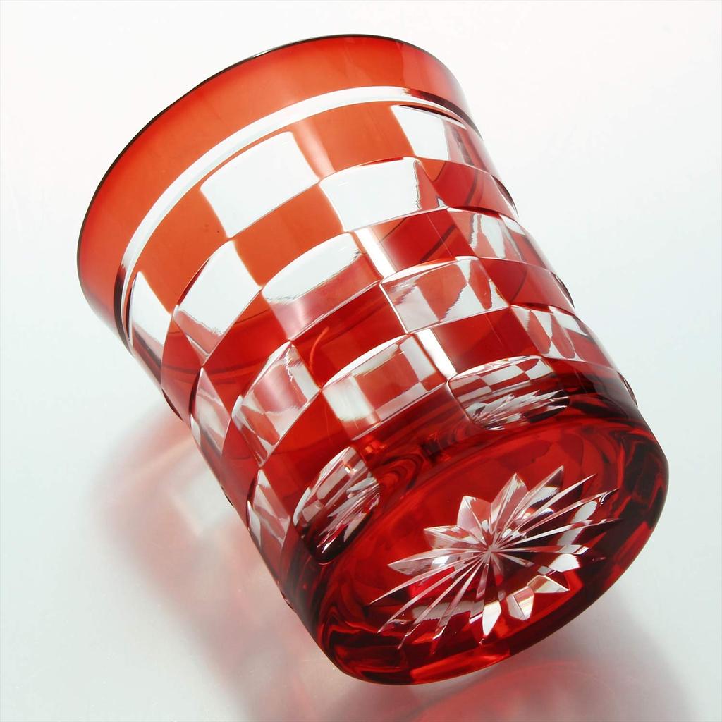 Музей Сумида Эдо Кирико Стакан для виски Мини Старый Каваи Сарадзо Сделано Итимацу Красный Сделано в Японии Шестидесятилетие Уважение к пожилым