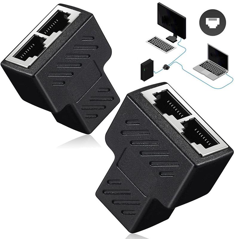 Лучший разъем-сплиттер-адаптер с 2 на 1 порт LAN, кабель для ПК Ethernet 6 CAT5 RJ45