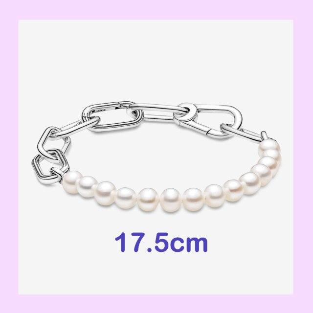 925 стерлингового серебра New Me кольцо бусина круглый соединитель шарм двойной Fit Me звено цепи жемчуг браслет ювелирные изделия