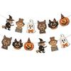Декор для вечеринки 'Trick or Treat' 12 шт. Винтажный деревянный баннер на Хэллоуин, Ретро гирлянда-баннер, Гирлянда-флажки, Праздничные украшения для камина, Жуткий