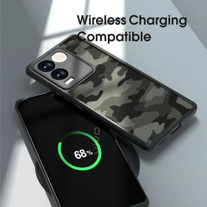 (В комплекте ремешок на запястье)Чехол IBMRS для Vivo iQOO Z7 Pro, противоударный чехол для телефона, устойчивый к желтению, прозрачная задняя панель с защитой от царапин (Прозрачный камуфляж )