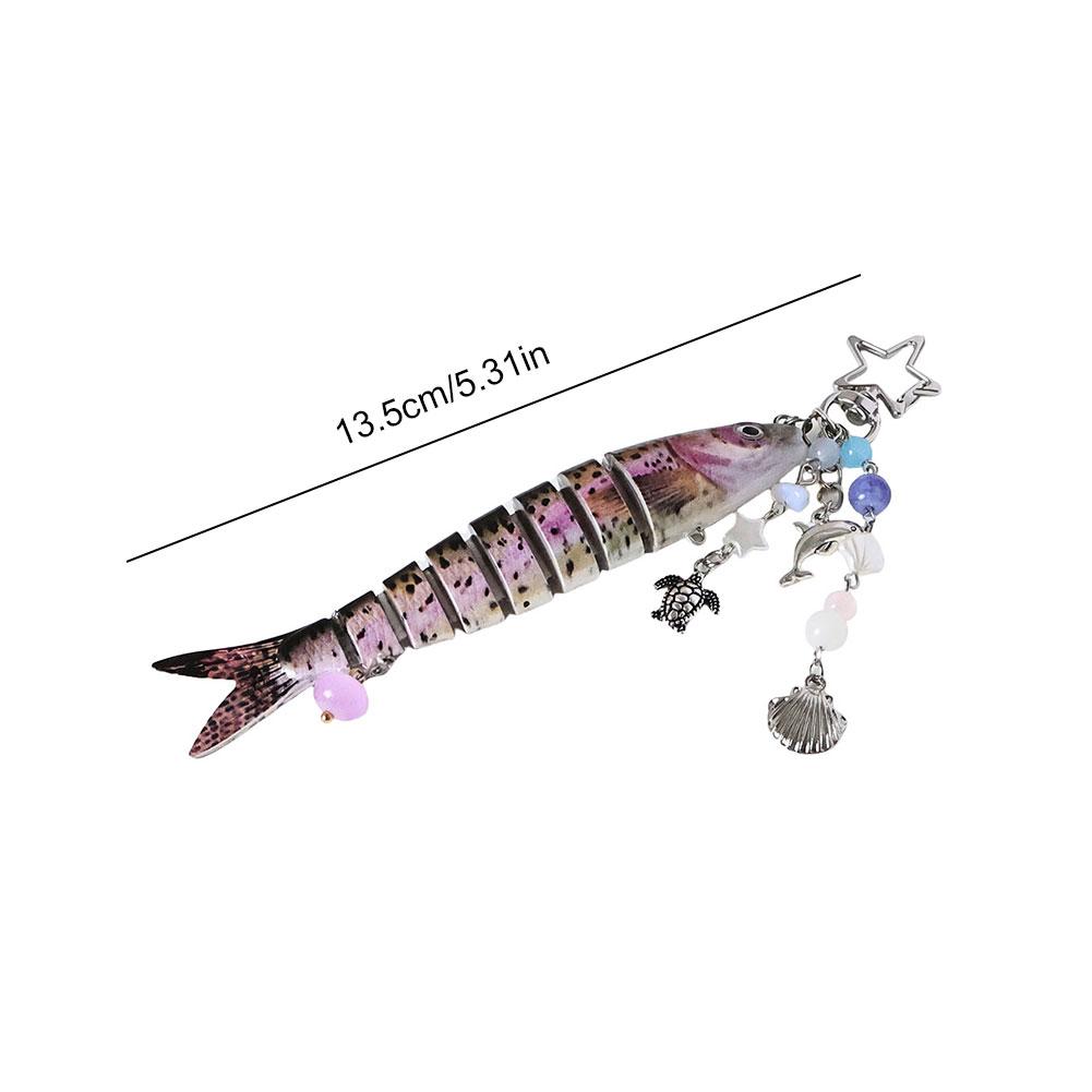 Fish Keychain Acrylic Fishing Lure Keychain Backpack Pendant Fishing Gifts for Men