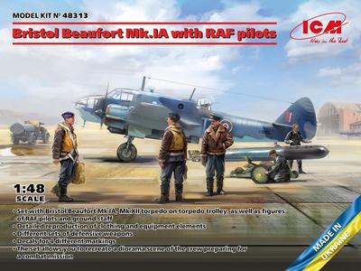 ICM Масштаб 1/48 Королевские ВВС Bristol Beaufort Mk.Ia с пилотом Пластиковый набор 48313