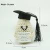 Handmade Wool Crochet Doll: Graduation Cap with Fruits & Vegetables Theme