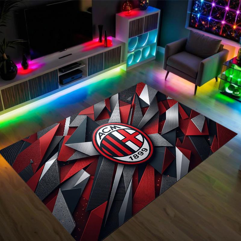 Дизайн AC Milan Кристальный Велюровый Ковер Уютный Не?Нескользящий ковер с принтом для спальни, гостиной, прихожей