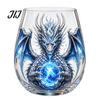 Bar Display Collection Items Mythic Dragon Glass Art Cup, 3D Sculpted Drinking with Crystal Ball, Gifts for Gamers Collectors 400ml Fantasy