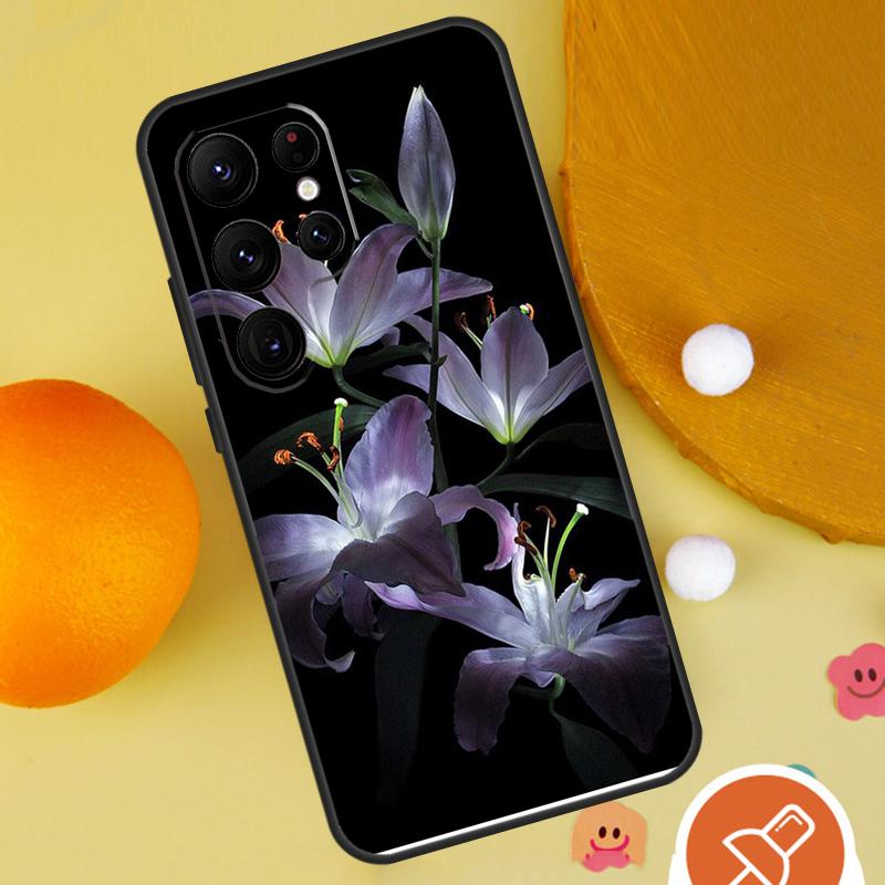 Чехол с цветами лилии для Samsung Galaxy S25 Ultra S24 S23 S22 S21 Ultra S9 S10 S20 Plus S24 FE Funda Cover