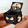 Wooden Hand-cranked Music Box, Halloween Gift, Painted Octagonal Music Box, Carved Small Gift, Decorative Piece