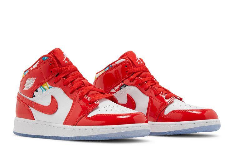 Jordan 1 Mid Barcelona Sweater Red Patent (GS)