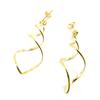 Les Trésors De Lily [M6493] - Gold Plated 'Tortillas Latinas' Earrings - 50x17 Mm