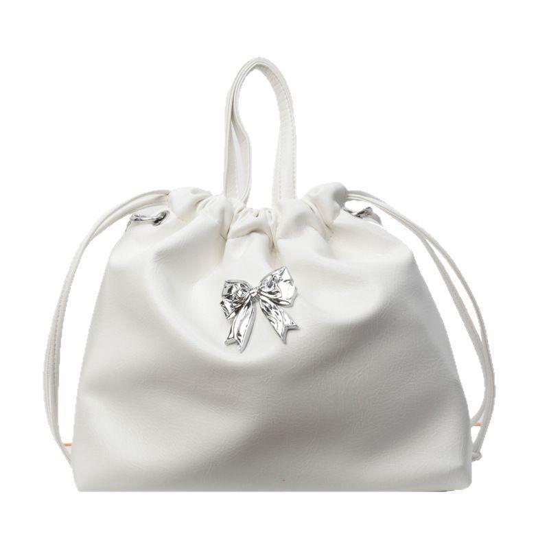 Fashion Versatile Bow Pleated Chain Bag Women's 2025 New Shoulder Portable Large-capacity Backpack