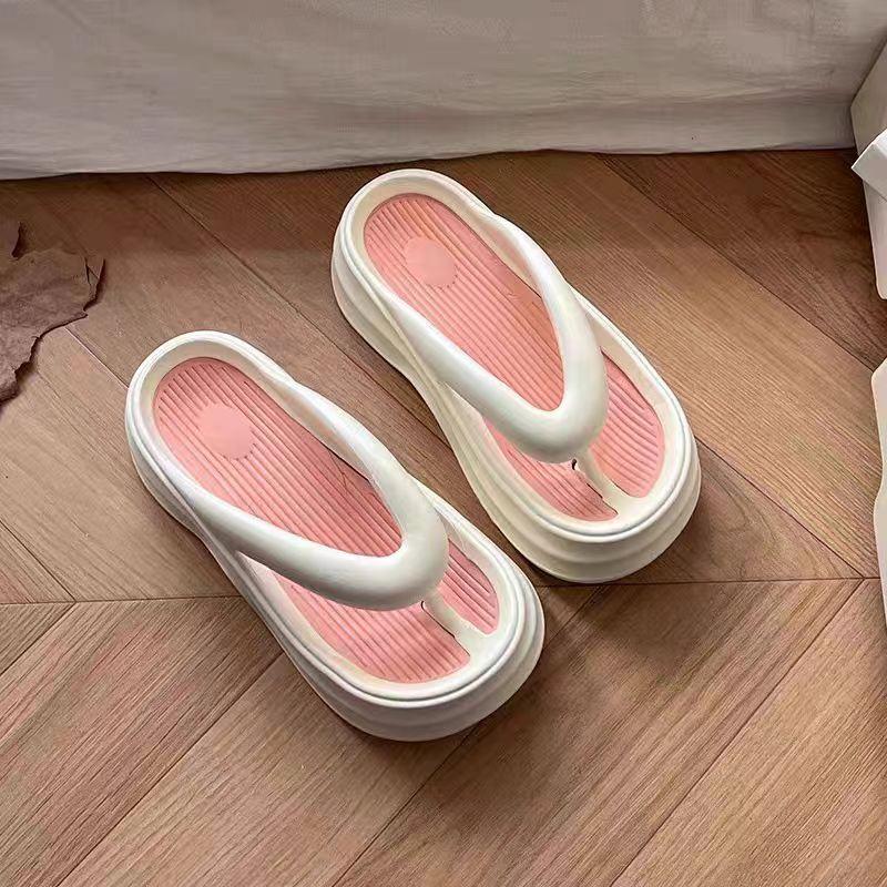 Летние женские шлепанцы Удобные Нескользящие EVA Толстая подошва Сандалии 2024 Новая Модная Уличная Мягкая подошва Тапочки Женские