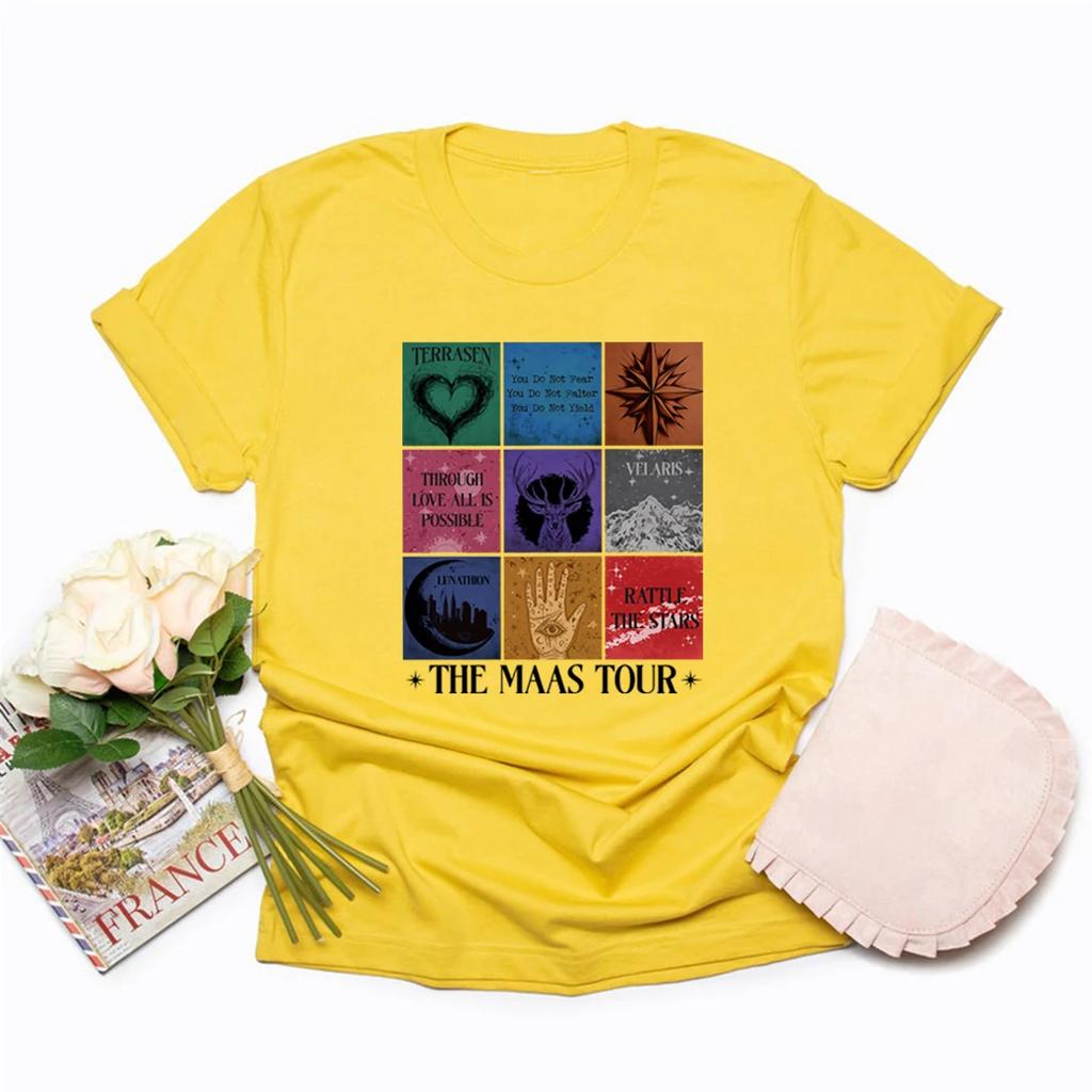 Футболка Sarah J Maas Eras Tour Футболка The Maas Tour Футболка Crescent City Женские футболки с принтом Мерч по серии «Стеклянный трон» Подарок для фанатов SJM