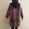 Winter Women's Clothing Hooded Padded Jacket Parka Fashion Plaid Mid-length Coat Jacket Keep Warm Loose Leisure