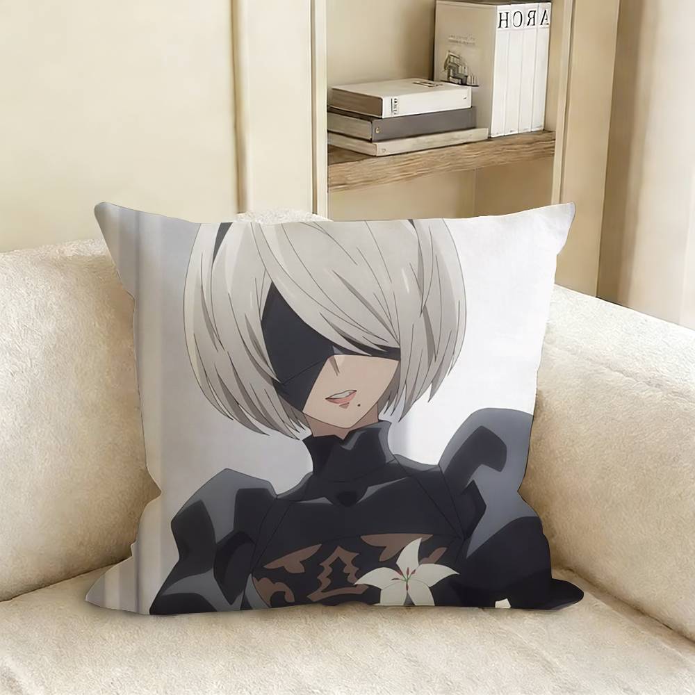 Game N-Nier Automata 2B Various Sizes Square Pillow Case For Car Home Bedchamber Decor