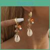 Stone Stylish Natural Shell Mushroom Earrings For Women Street 2023 Fashion
