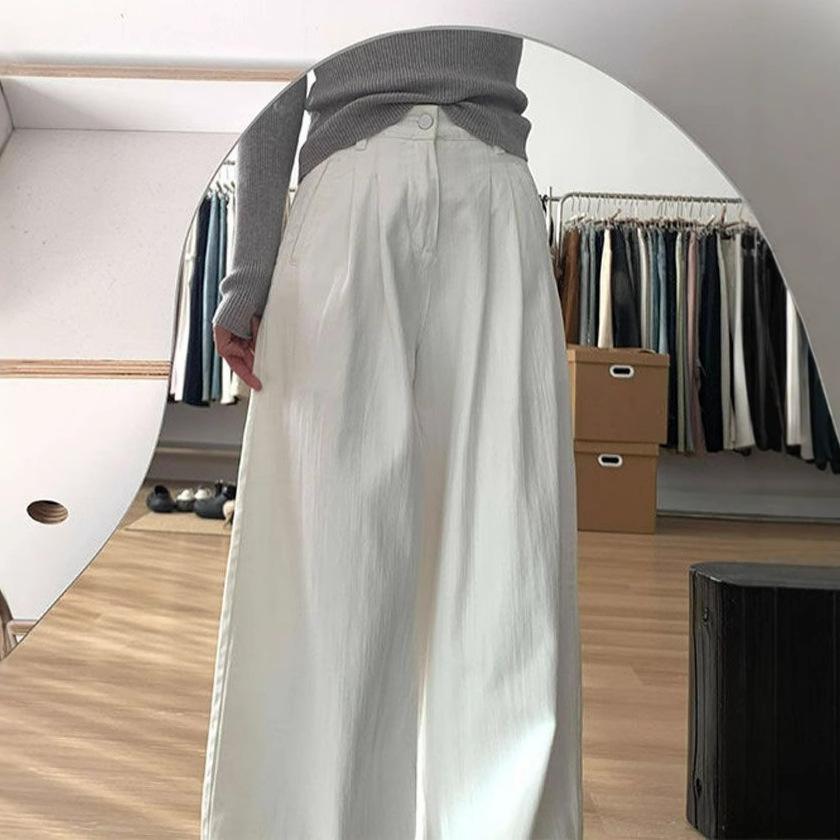 Модные Удобные Свободные Белые Джинсы Широкие Штанины Женские Большого Размера Мускулистые Высокая Талия Прямые Джинсы Брюки Джинсы для Женщин Длинные Джинсовые Штаны