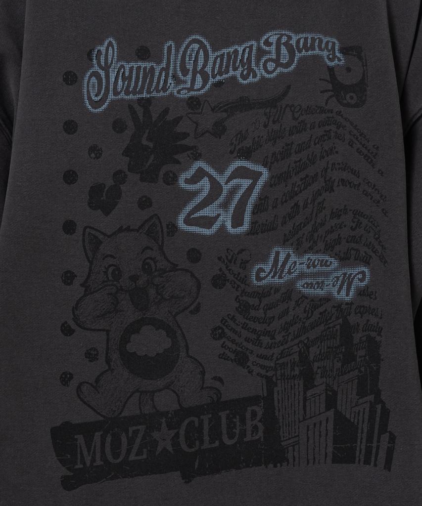 MOZMOZ Miyao Terry Brushed Pigment Oversized Sweatshirt Charcoal