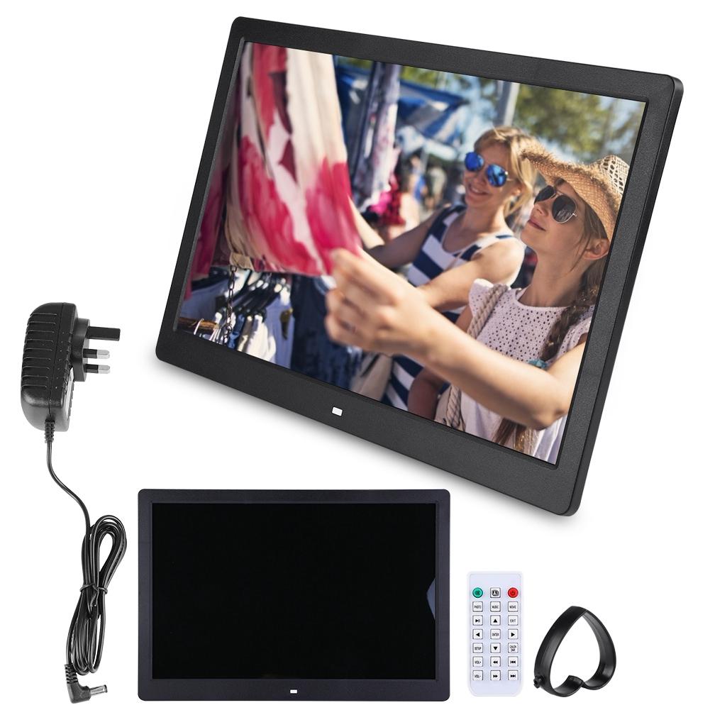 15.4Inch 1280*800HD Digital Photo Picture Frame Alarm Clock Player Album Remote Control White