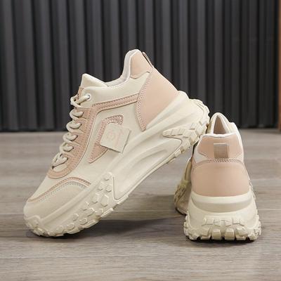 Женские модные повседневные кроссовки на шнуровке, на платформе, вулканизированные кроссовки для походов, универсальные, на толстой подошве, увеличивающие рост, теннисные кроссовки