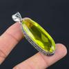 Кулон из драгоценного камня с лимонным топазом, твердый кулон из стерлингового серебра 925 пробы, ювелирный подарок для унисекс LG-014