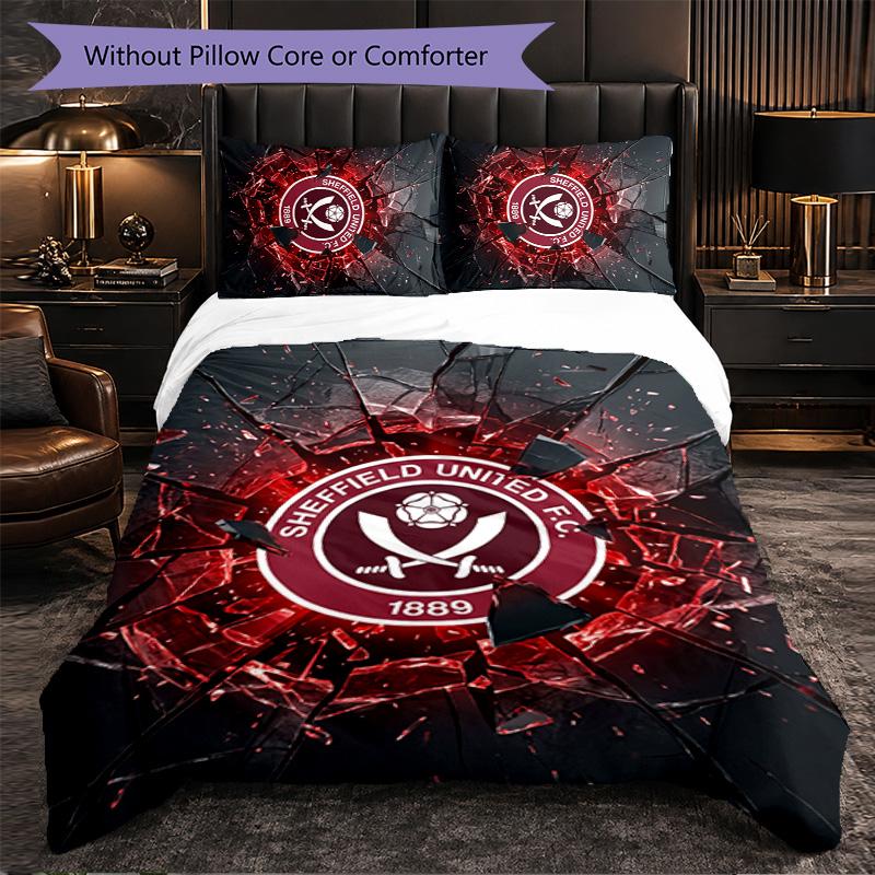 Футбольный комплект постельного белья Sheffield United из 3 предметов Мягкий пододеяльник с наволочками Набор для декора спальни для дома