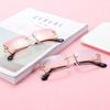 Trendy Rimless Summer Eyewear Rectangle Sun Glasses Square Sunglasses Fashion Sunglasses Shades