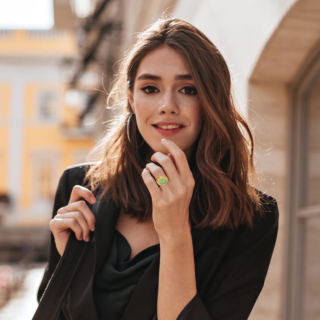 JEWELRYWE Часы-кольцо Антикварные часы-кольцо Белый подарок на день Часы-кольцо Свободный размер Водонепроницаемые женские аналоговые золотые на день рождения Годовщина День святого Валентина золотые