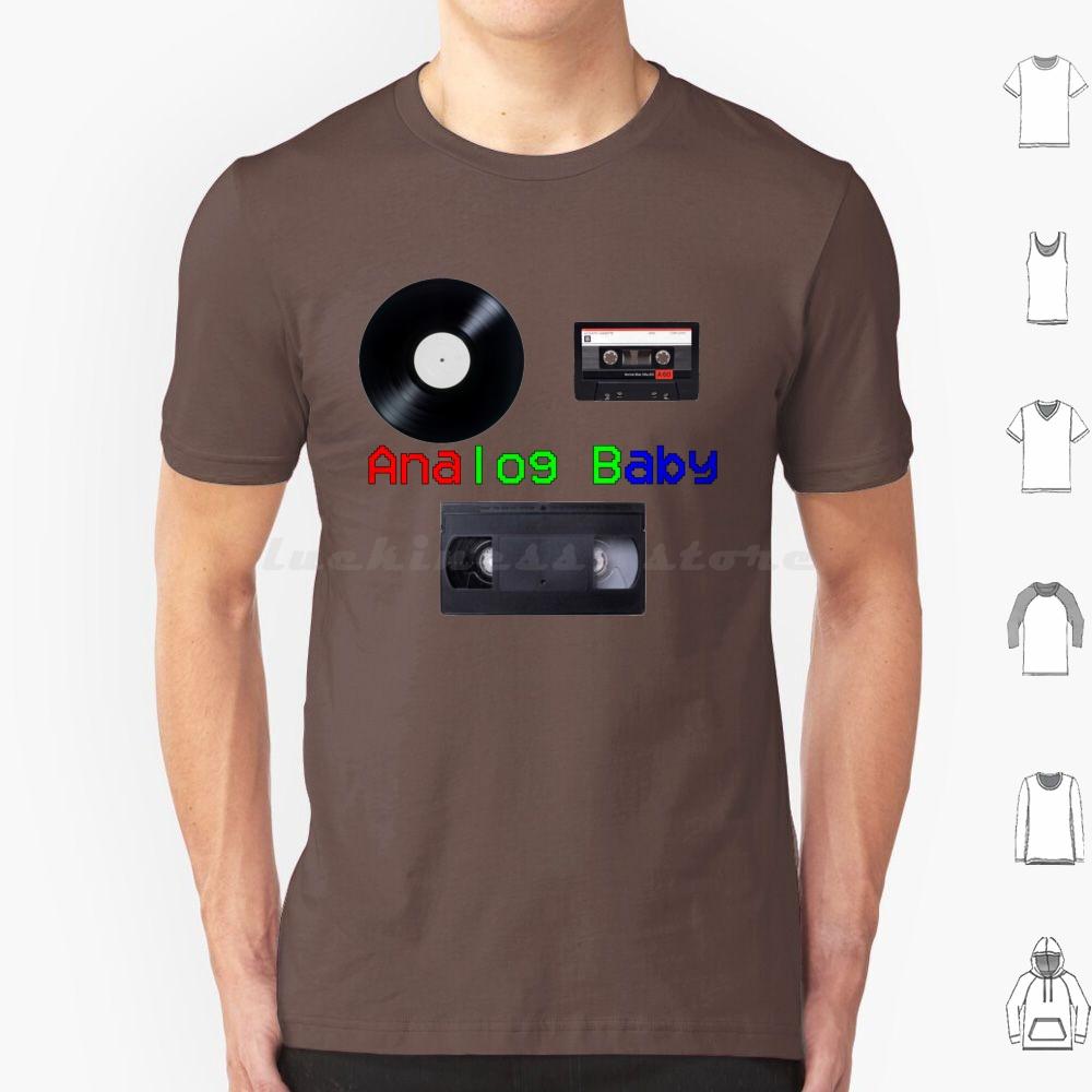 Analog Baby T Shirt Cotton Men Women DIY Print Vhs Cassette Vinyl Records Cassette Tape Analog Vhs Tapes Vinyl Record Retro 80s