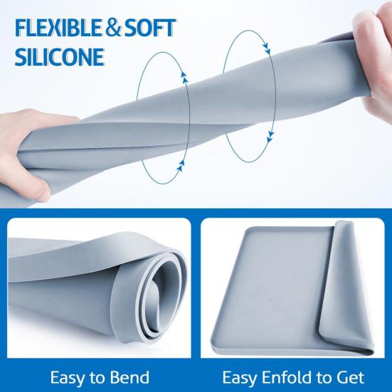 Silicone Washing Machine Protector Mat Waterproof Non-slip Washer Dryer Dust-proof Cover Laundry