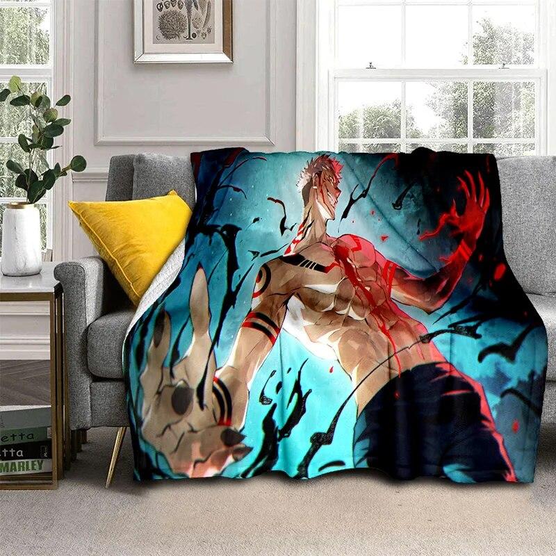 Jujutsu Kaisen Anime Itadori Yuji Blanket,Soft Throw Blanket for Home Bedroom Bed Sofa Picnic Travel Office Cover Blanket Kids