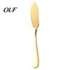 Food Grade Kitchen Utensil Stainless Steel Jam Spreader Cutter, Multi-purpose Tool with Curved Professional Cake Frosting Spatula Blade, Easy Cleaning