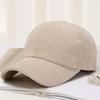 Бейсбольная кепка Yousheng Corduroy с большими полями, плотная полосатая текстура, кепка с козырьком, однотонная, регулируемая окружность, походная, дорожная, для шопинга