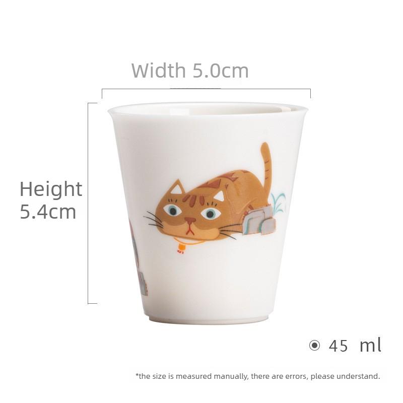 45 мл Чашка для чая для кошки Набор для чая Гунфу Чашка для дегустации Ручная работа Керамика Дзен Китайская чайная церемония
