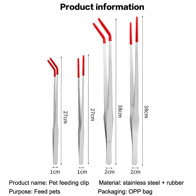 Щипцы для кормления рептилий из нержавеющей стали с резиновыми наконечниками, пинцеты для аквариума, инструменты для чистки аквариума, аксессуары для террариума для змей