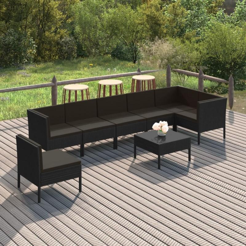 Day and Night - Day and Night Garden Furniture Set 8 Pieces and Black Synthetic Rattan Cushions