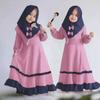 Girls' European/American Style Long-Sleeve Dress & Headscarf Set for Spring/Autumn