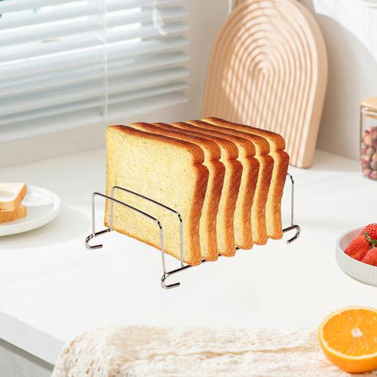 Stainless Steel Toast Rack 8 Slots Bread Cooling Tray Rectangle Toast Holder for Kitchen Rust-Proof Bread Rack for Air Fryer And Outdoor Grilling