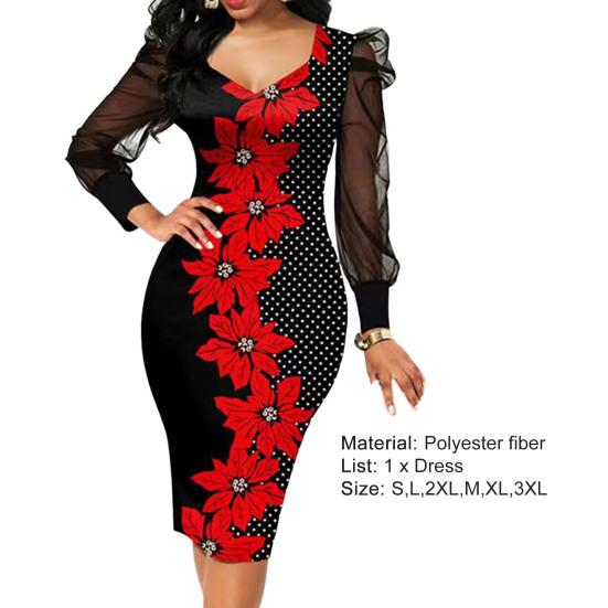 Популярное платье на бедрах с высокой талией и эластичными манжетами, офисное кружевное облегающее платье миди с принтом, уличная одежда