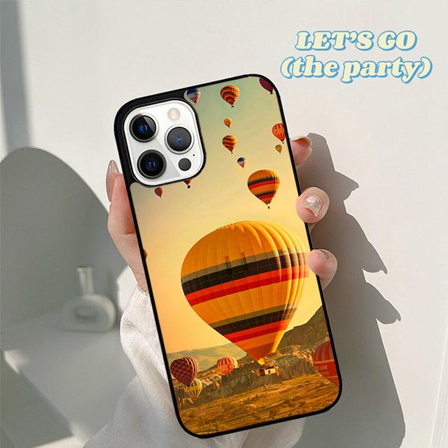 Autumu Hot Air Balloon Travel Mountain Phone Case Cover for iPhone 17 Air 16 16e 15 12 11 13 14 Pro Max Plus Coque