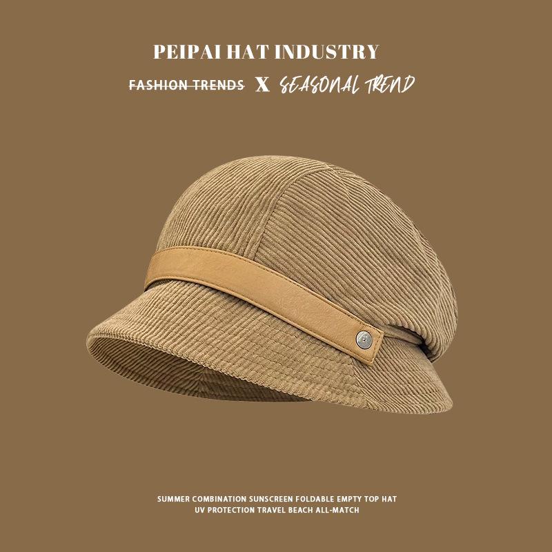 Autumn and winter new corduroy basin hats, wear more women's hats, casual and versatile, go out and show your face