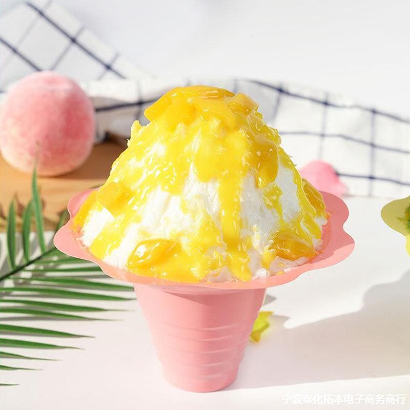 20 шт. одноразовые чашки для йогурта, снежные конусы, чашки для мороженого, смузи, чашка для мороженого, бритый лед, песок, чаша для льда, цветок, снег, чашка для льда