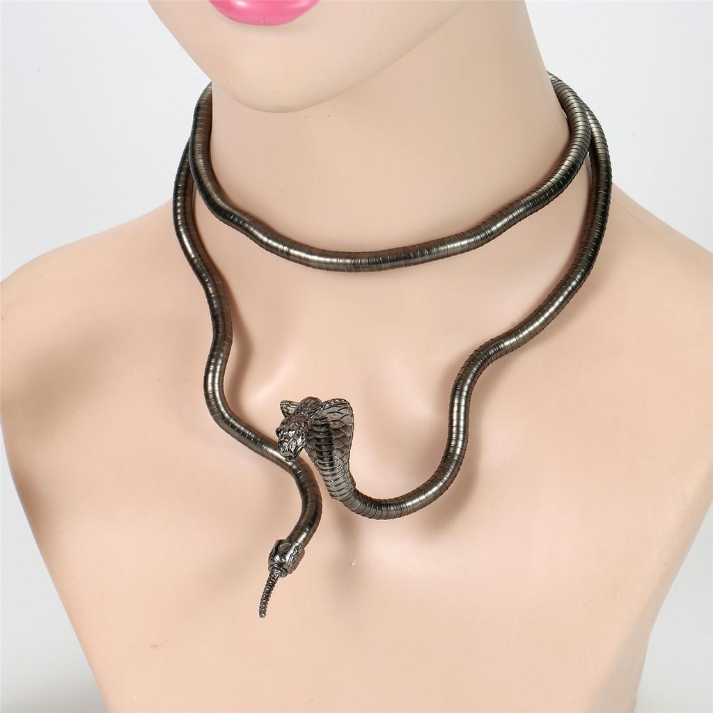 Gold Plated Snake Chain Necklace Bendable Link Chain Statement Jewelry for Women for Party & Gift