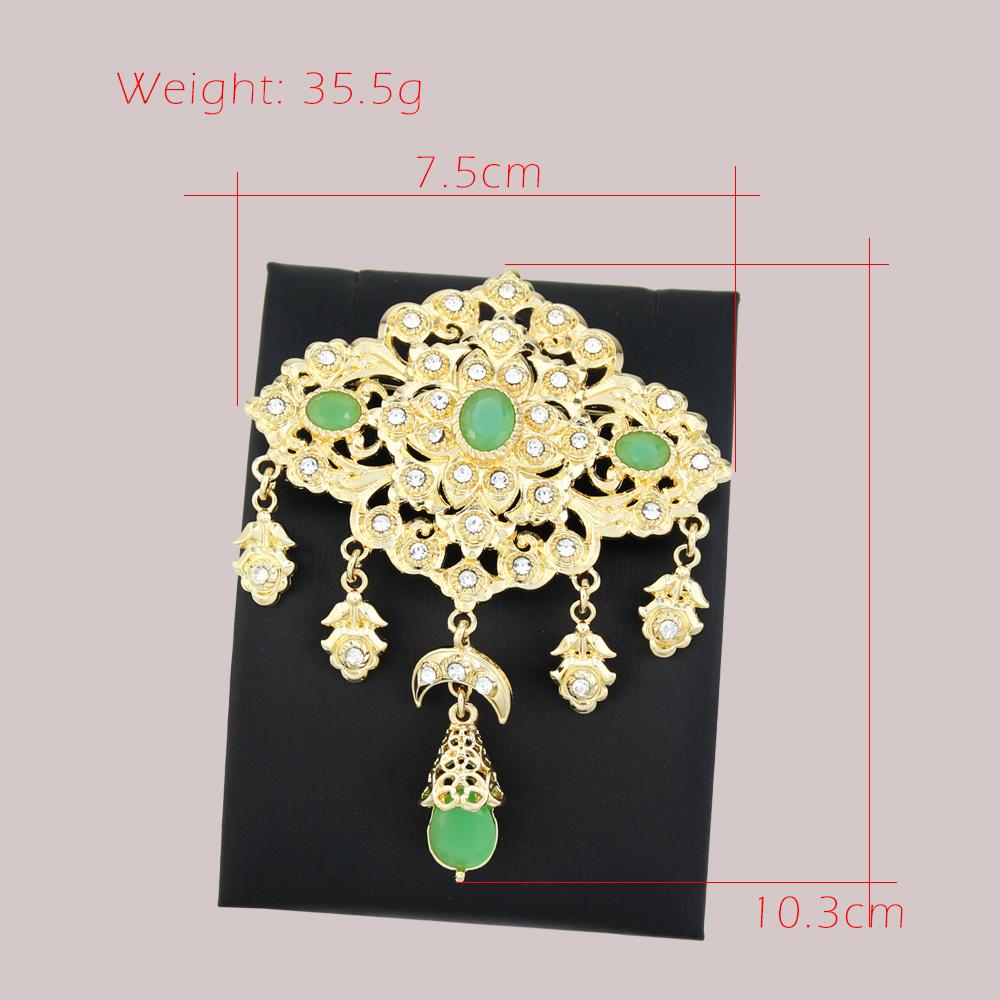 Elegant Crystal Women's Brooch Jewelry Gold Hijab Brooch Flower Bride Wedding Jewelry
