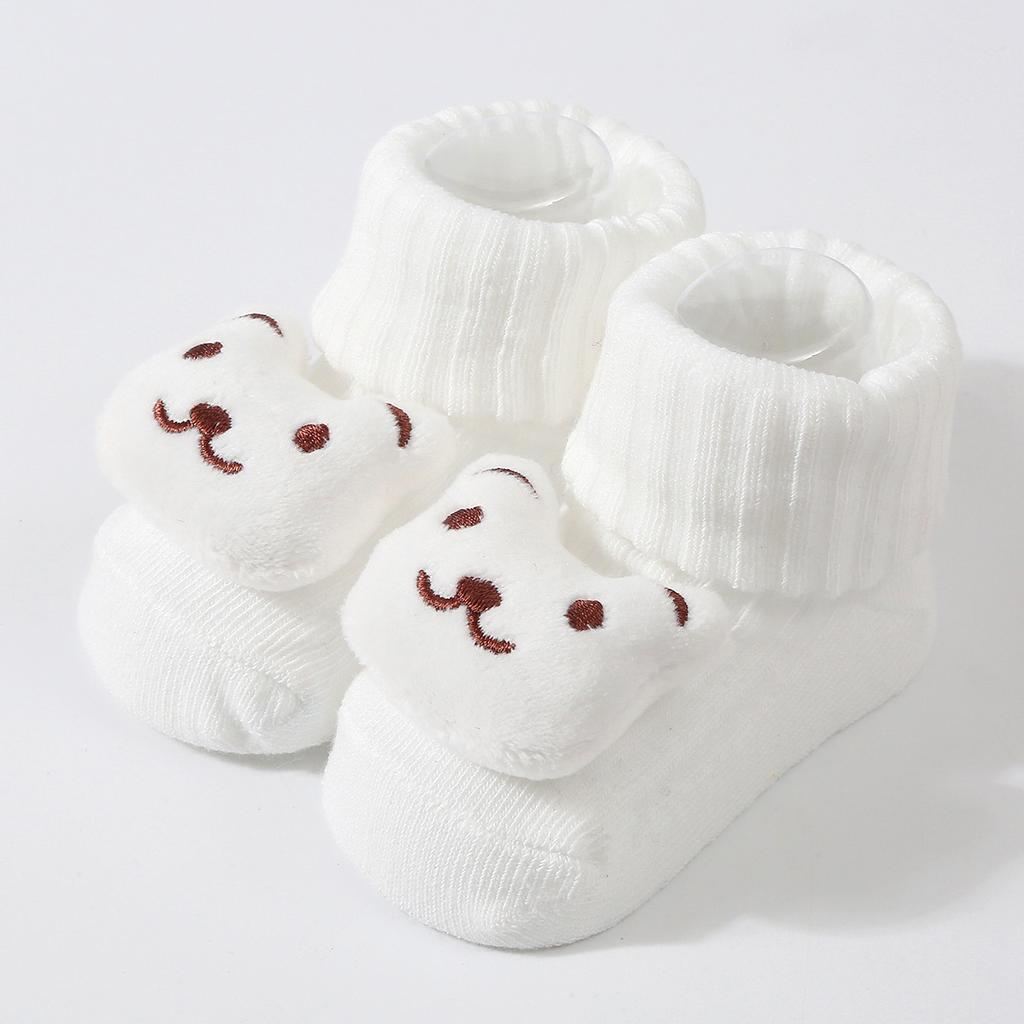 Милые вязаные носки с пандой для младенцев, носимые на четыре сезона, дышащие нескользящие носки для новорожденных