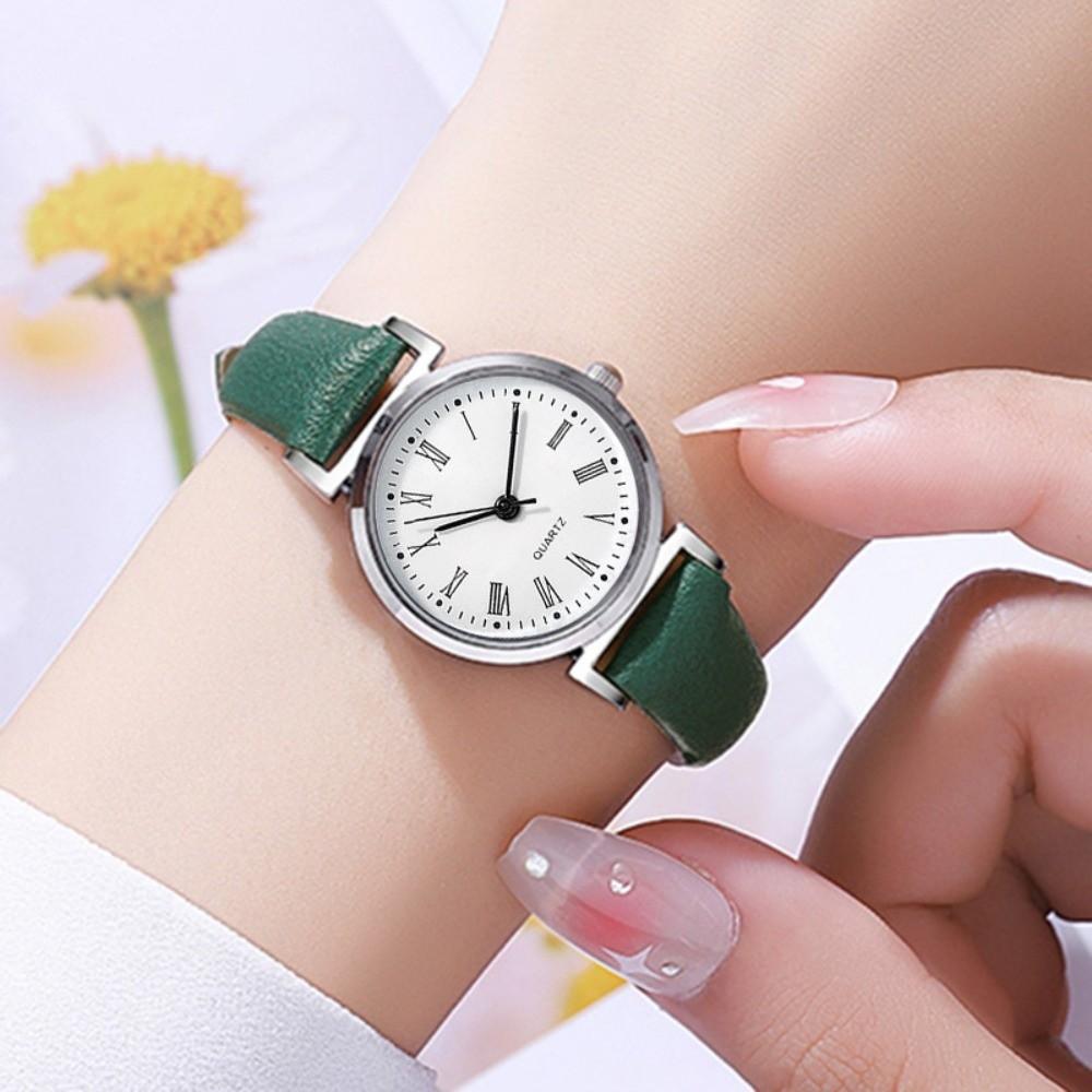 Stainless Steel Quartz Watch PU Leather Strap Ladies Wristwatches Fashion Women Watch Gifts