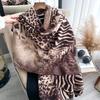 Leopard Print Scarf, Thickened, Warm And Fashionable, Autumn And Winter Outer Shawl, Double-Sided Imitation Cashmere Dual-Purpose