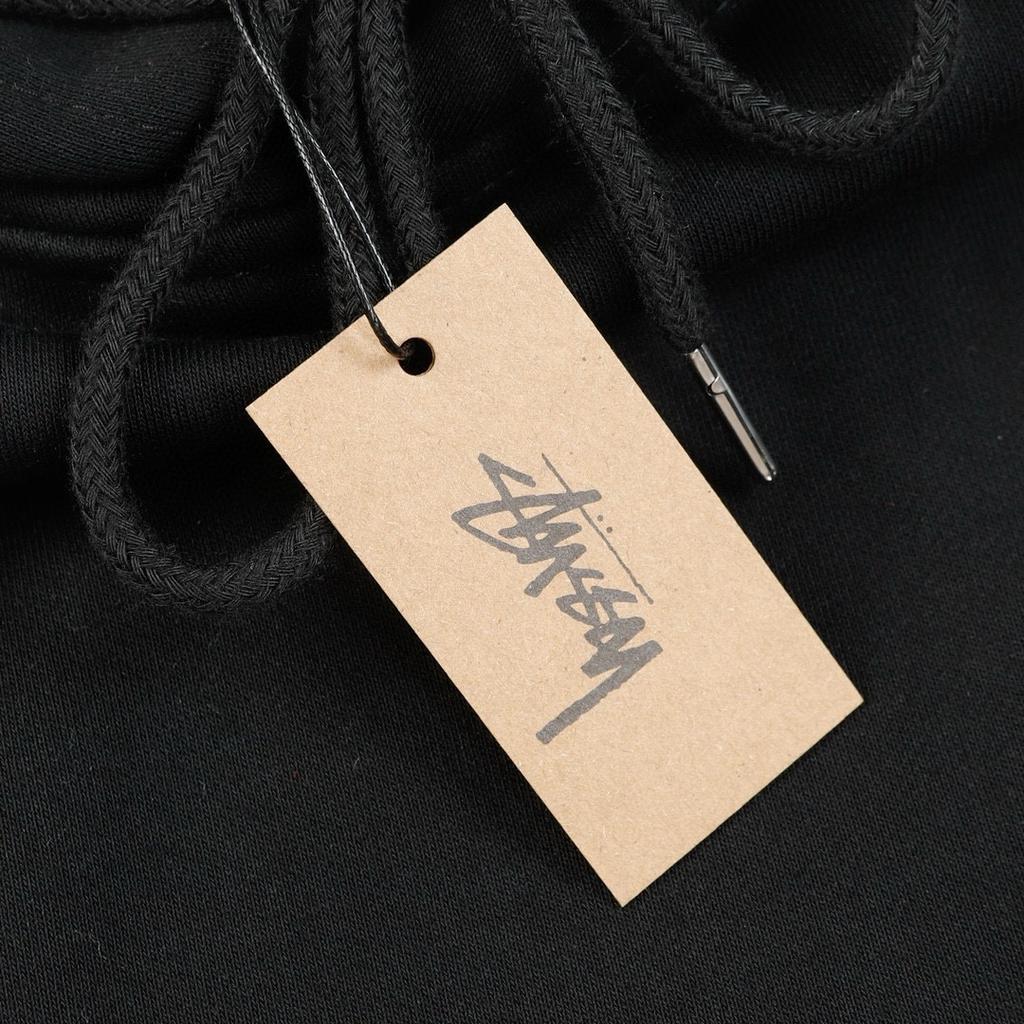 Stussy 2025 Новая весна и осень свободная толстовка большого размера с тонким разноцветным цветочным узором и принтом из хлопка с капюшоном для пары