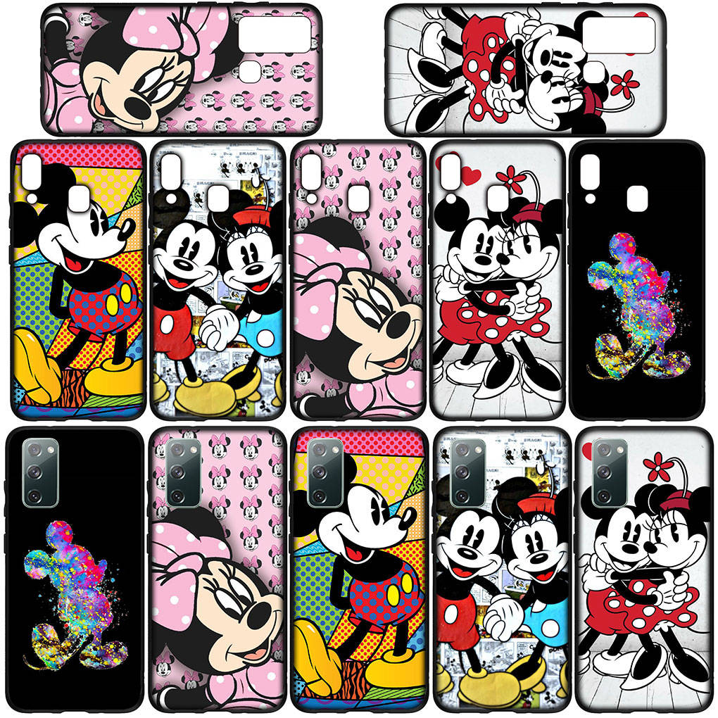 Чехол для телефона Samsung Galaxy S25 S24 S23 iPhone 16 15 Xiaomi Redmi Note 14 13 12 16E X 11 Pro Max OPPO Moto Huawei мультяшный розовый Микки Минни чехол