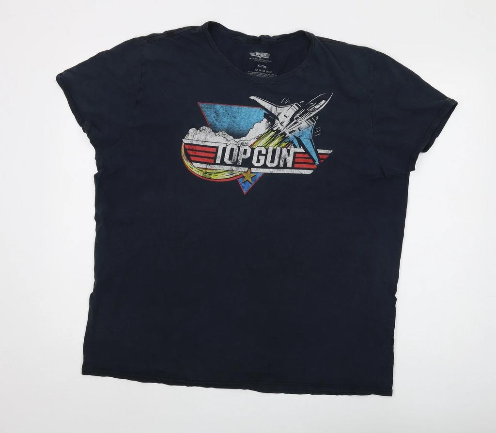 Мужская черная футболка с принтом Top Gun, XL, Тематика фильма